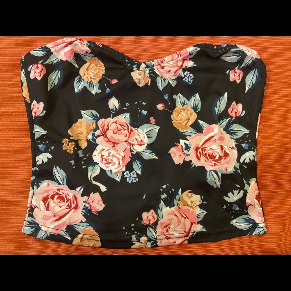 SHEIN Floral Print Sweetheart Neck Tube Top